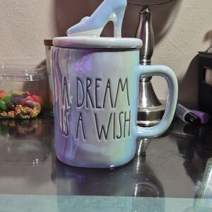 Rae Dunn Iridescent Mug with Lid and Shoe Topper
